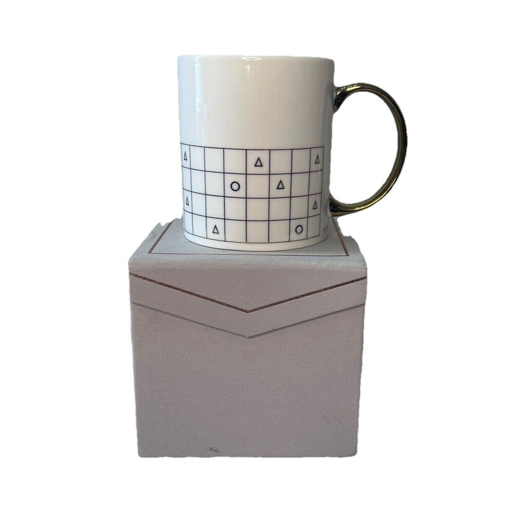 Hadron Epoch SMTWTFS Grid White Gold Coffee Mug NIB Novelty Gift